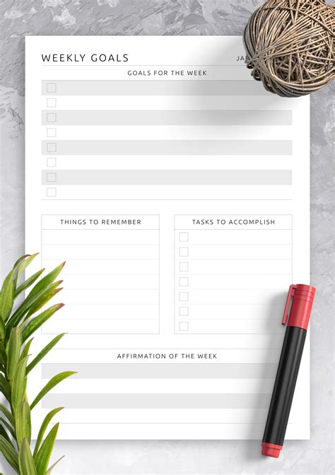 Week Review Template