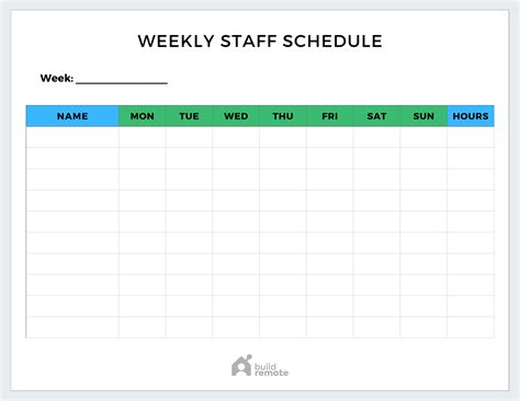 Weekly Staffing Schedule Template