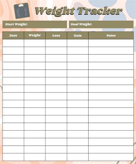 Weight Tracker Printable