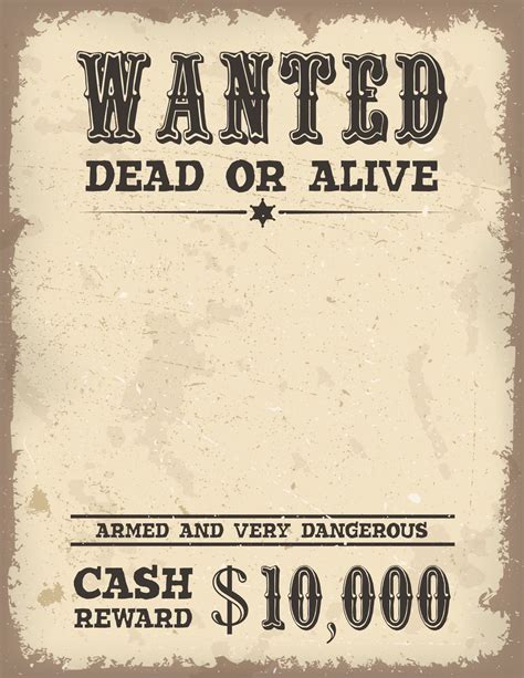 Western Wanted Poster Template
