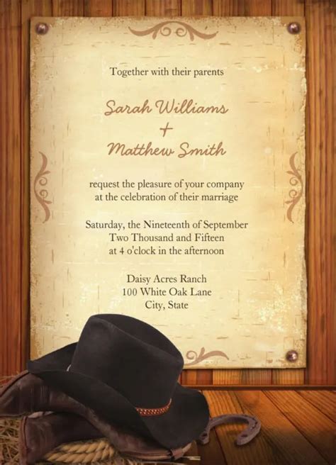 Western Wedding Invitations Templates Free
