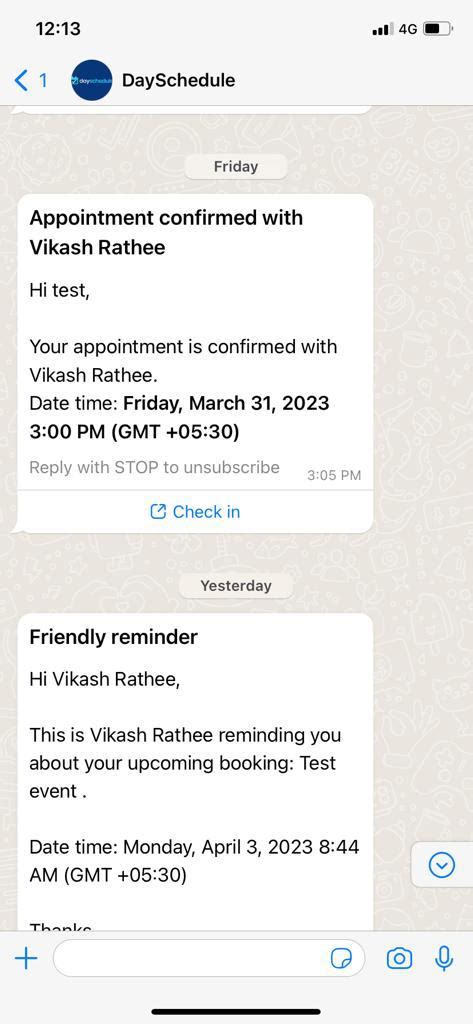 Whatsapp Template For Appointment Reminders