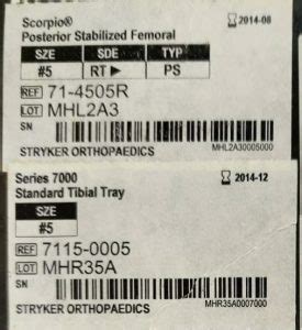 Where To Find Catalog Number On Implant Sticker