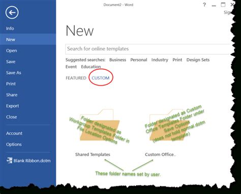 Where Word Templates Stored
