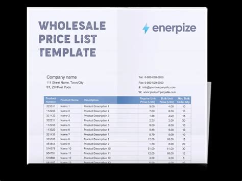 Wholesale Price List Template
