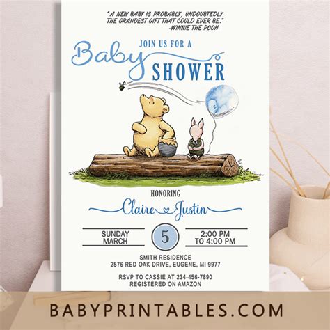Winnie The Pooh Baby Shower Invitations Templates Free