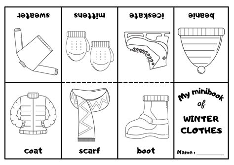 Winter Clothes Printable