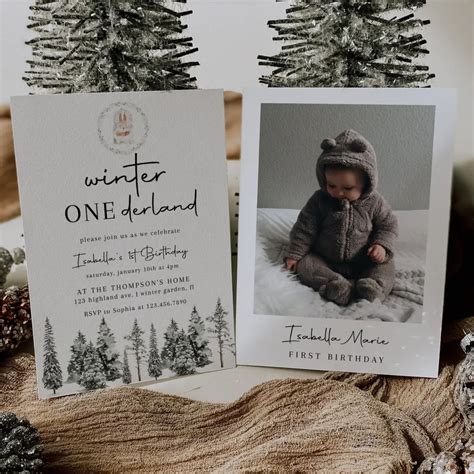 Winter Onederland Invitation Template Free