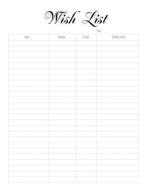 Wishlist Template Google Sheets