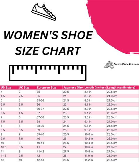 Womens Shoe Size Chart Us