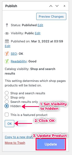 Woocommerce Visible Catalog Search And Hidden Settings