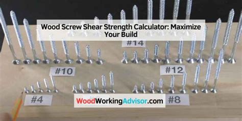 Wood Screw Shear Strength Chart