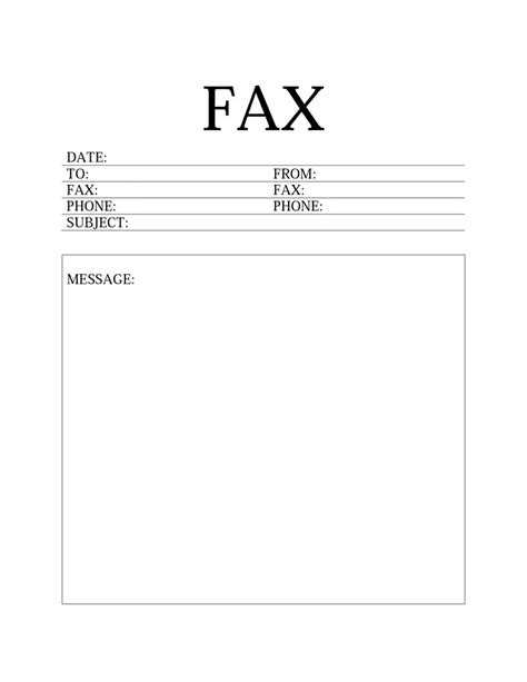 Word Document Fax Template