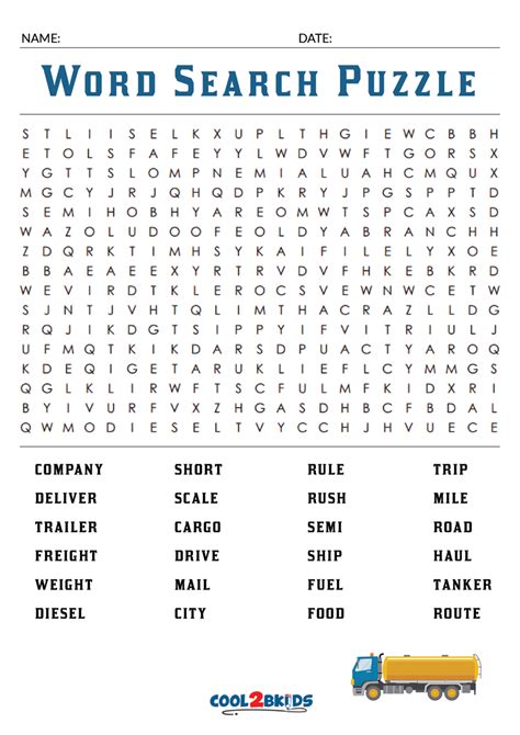 Word Search Large Print Free Printable