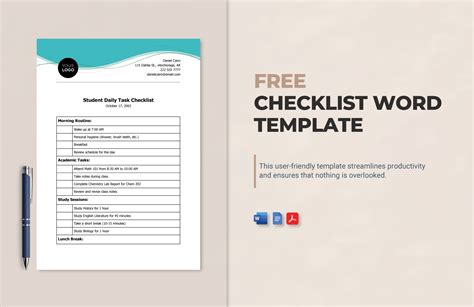 Word Template Checklist