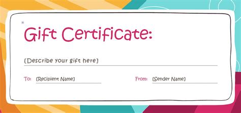Word Template For Gift Certificate