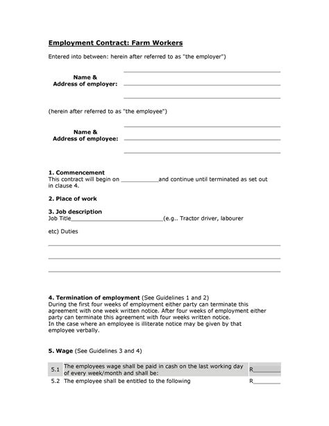 Work Contracts Templates
