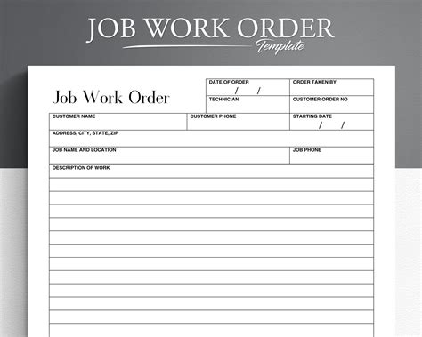 Work Orders Template