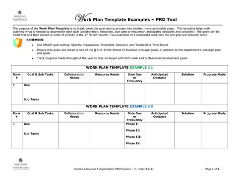 Work Planner Template