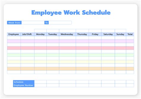 Work Schedule Template
