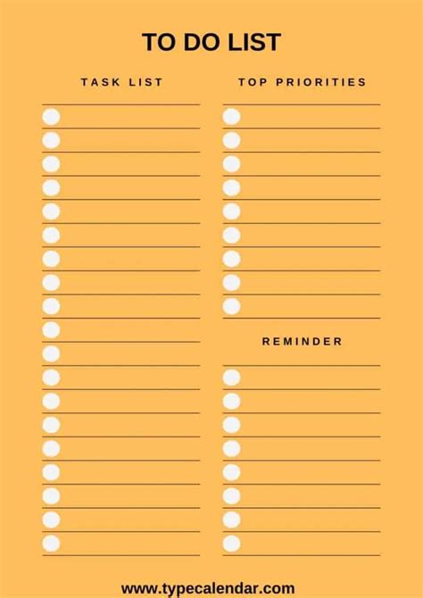 Work To Do List Template