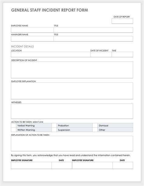 Workers Comp Incident Report Template