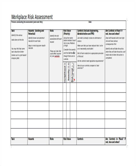 Workplace Violence Risk Assessment Template