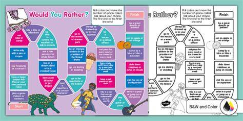 Would You Rather Board Game Printable Instructions