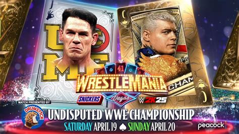 Wrestlemania 41 Match Card Template