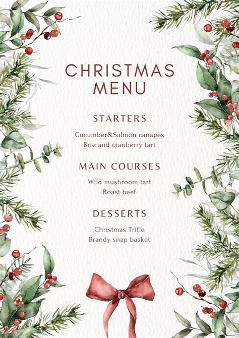 Xmas Menu Template