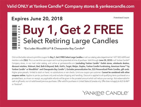 Yankee Candle Printable Coupons