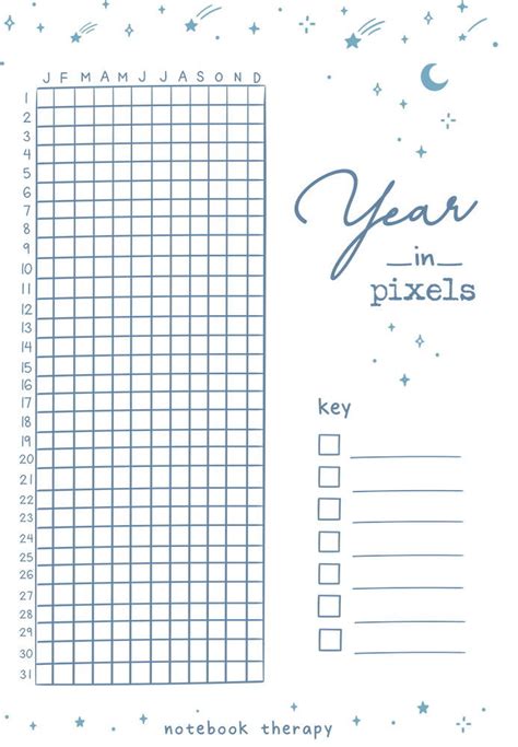Year In Pixels Printable