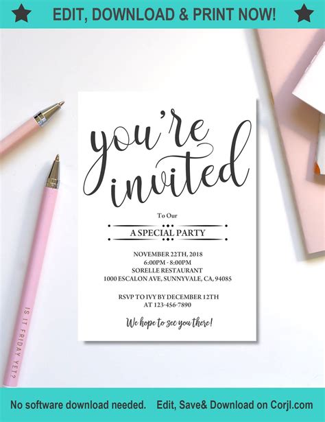 You Are Invited Template