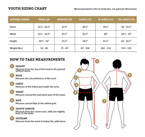 Youth Size Chart Jacket