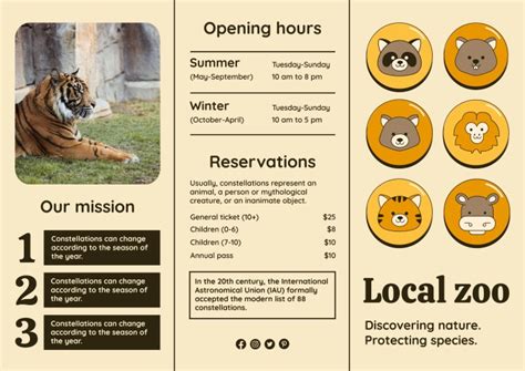 Zoo Brochure Template