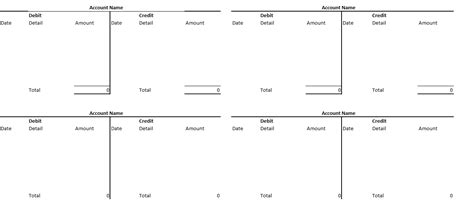 Accounting T Account Template