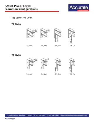 Accurate Offset Pivot Hinge Catalog