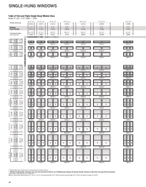 Andersen Double Hung Window Size Chart