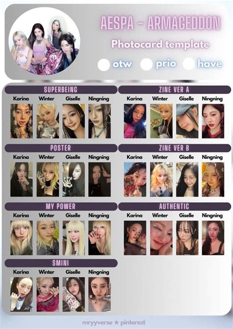 Armageddon Photocard Template