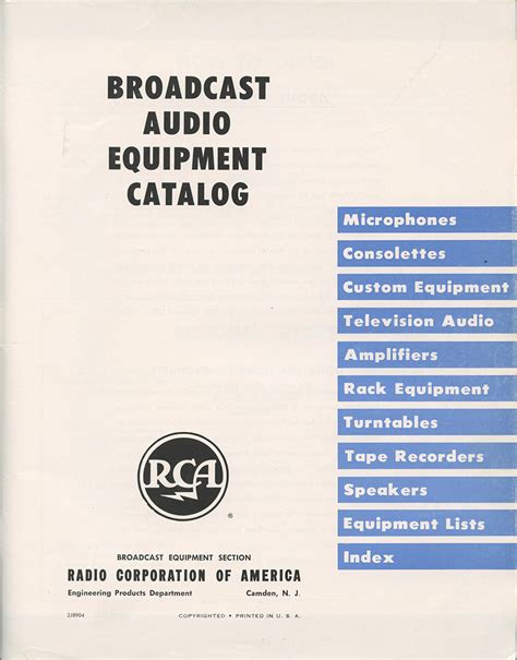 Audio Equipment Catalog