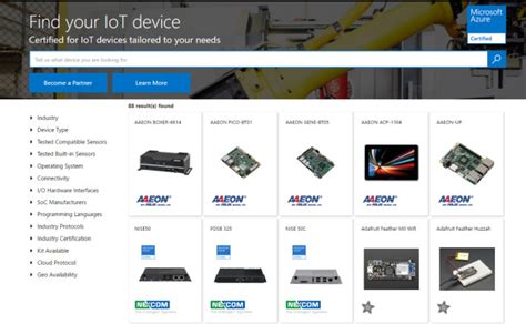 Azure Iot Certified Device Catalog