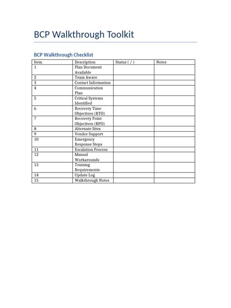 Bcp Walkthrough Test