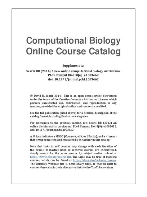 Biology Course Catalog