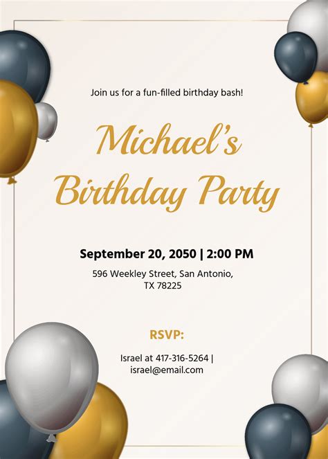 Birthday Template Invitation