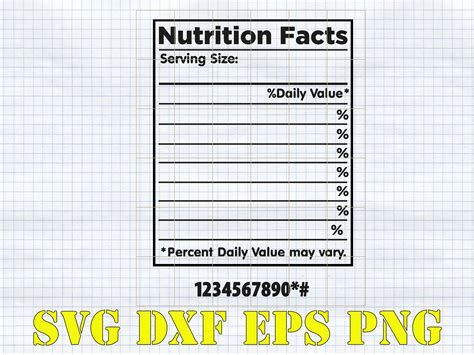 Blank Nutrition Chart