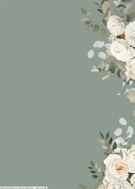 Blank Sage Green Invitation Template