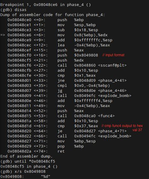 Bomb Lab Phase 4 Walkthrough