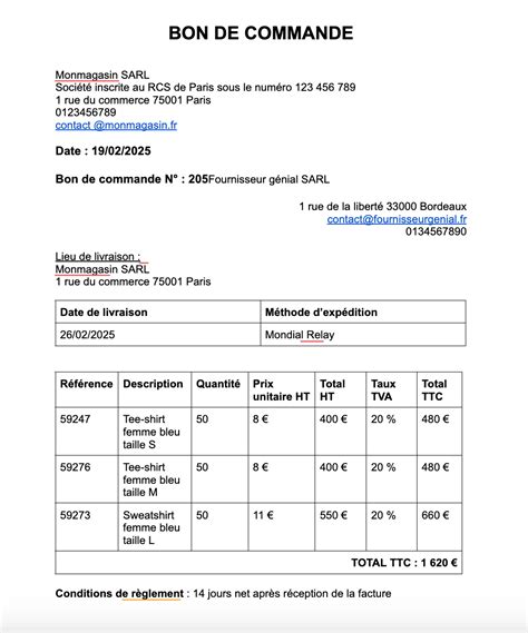 Bon De Commande Catalogue Bon Prix