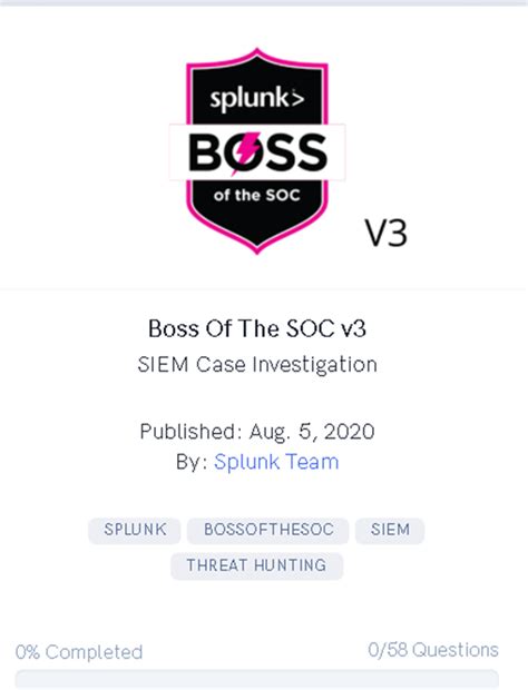 Boss Of The Soc Walkthrough