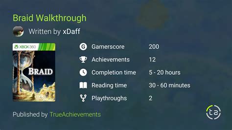 Braid Xbox Walkthrough